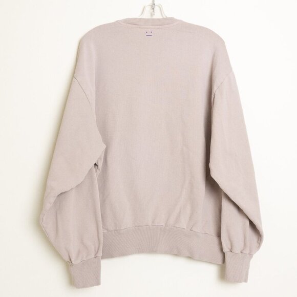 Acne Studios Crewneck Sweatshirt Unisex Beige Face Logo Patch - Picture 4 of 12